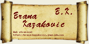 Brana Kazaković vizit kartica